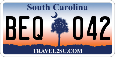 SC license plate BEQ042