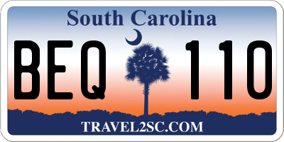 SC license plate BEQ110