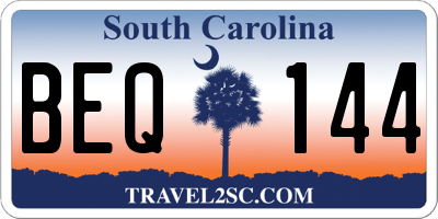 SC license plate BEQ144