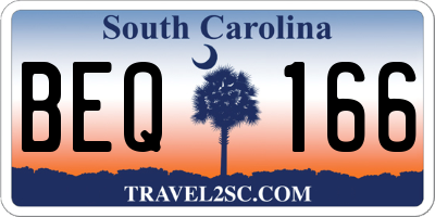 SC license plate BEQ166