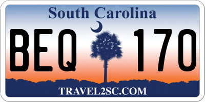 SC license plate BEQ170