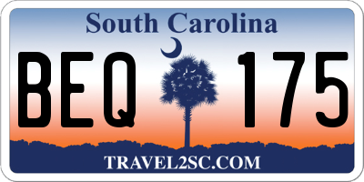 SC license plate BEQ175