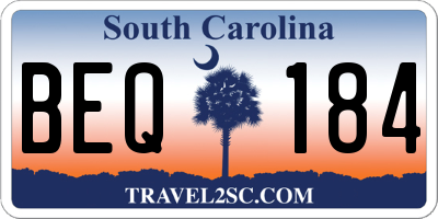 SC license plate BEQ184