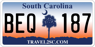 SC license plate BEQ187