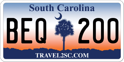 SC license plate BEQ200