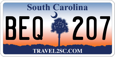 SC license plate BEQ207