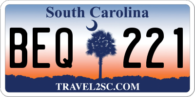 SC license plate BEQ221