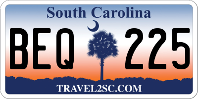 SC license plate BEQ225