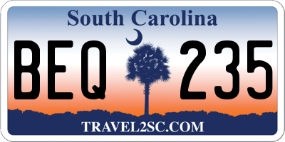 SC license plate BEQ235
