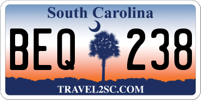 SC license plate BEQ238