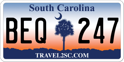 SC license plate BEQ247