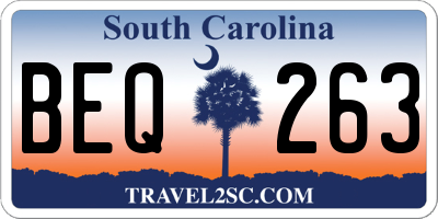 SC license plate BEQ263
