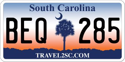 SC license plate BEQ285
