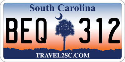 SC license plate BEQ312