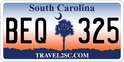 SC license plate BEQ325