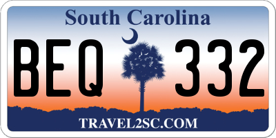 SC license plate BEQ332