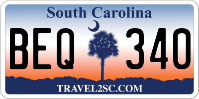 SC license plate BEQ340