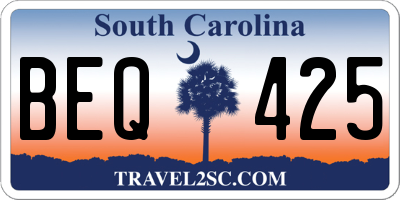 SC license plate BEQ425