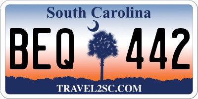 SC license plate BEQ442