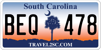 SC license plate BEQ478