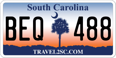 SC license plate BEQ488