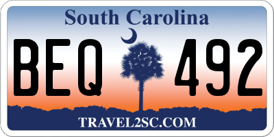 SC license plate BEQ492
