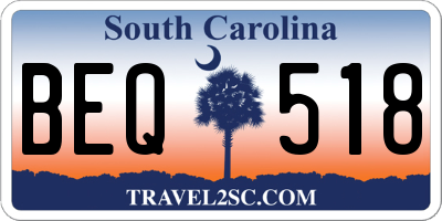 SC license plate BEQ518