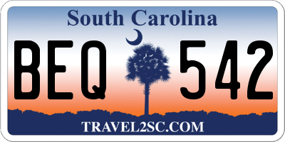 SC license plate BEQ542