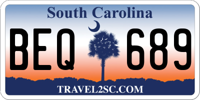 SC license plate BEQ689