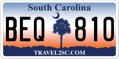 SC license plate BEQ810