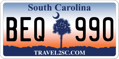 SC license plate BEQ990