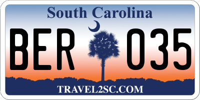 SC license plate BER035