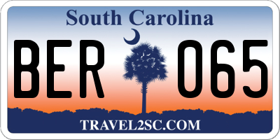 SC license plate BER065
