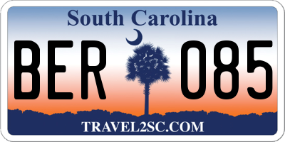 SC license plate BER085