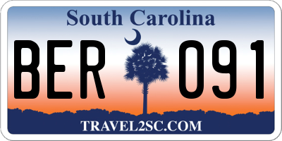 SC license plate BER091