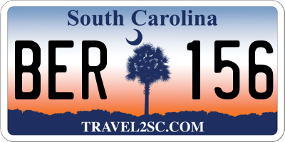 SC license plate BER156