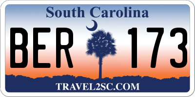 SC license plate BER173