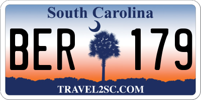SC license plate BER179