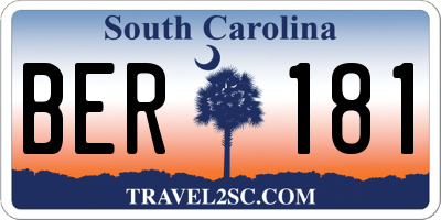 SC license plate BER181
