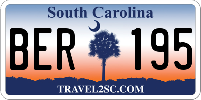 SC license plate BER195