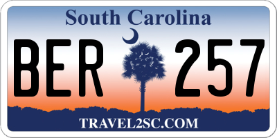 SC license plate BER257