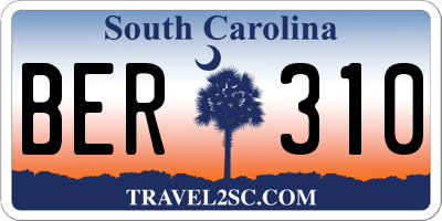 SC license plate BER310