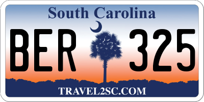 SC license plate BER325
