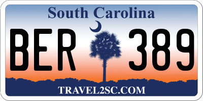 SC license plate BER389