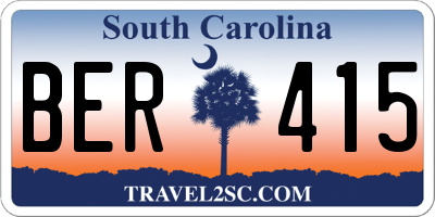 SC license plate BER415