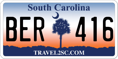 SC license plate BER416