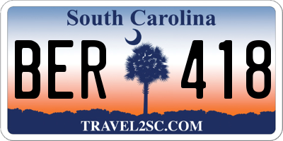 SC license plate BER418