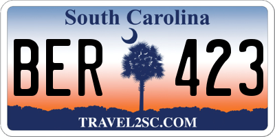 SC license plate BER423