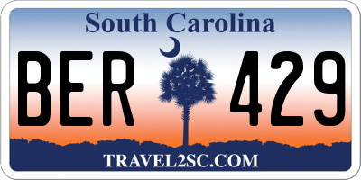 SC license plate BER429
