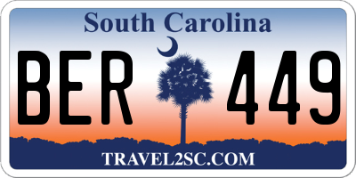SC license plate BER449